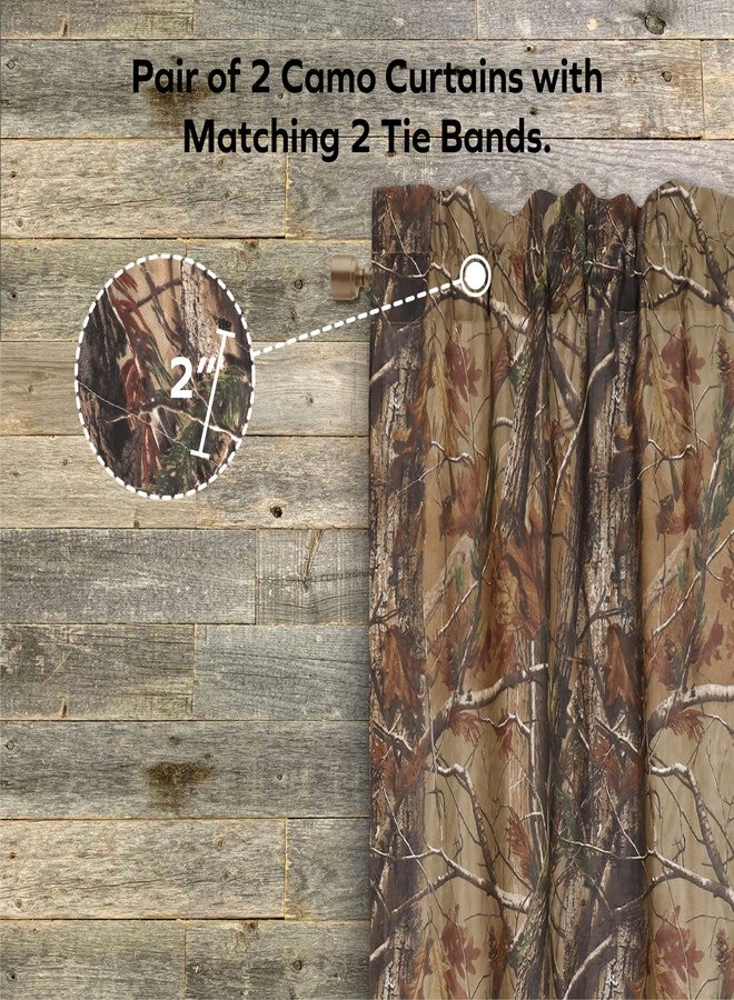 VISI-ONE Realtree All Purpose Camouflage Rod Pocket Window Curtains, Set of 2 Panels (42"x87" Inch) - Camo Drapes in Forest and Rustic Theme, Perfect for Bedroom, Farmhouse, Living Room, Cabin, and Kitchen - Image 2